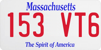 MA license plate 153VT6
