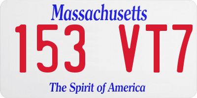 MA license plate 153VT7
