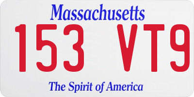 MA license plate 153VT9