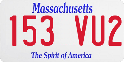 MA license plate 153VU2