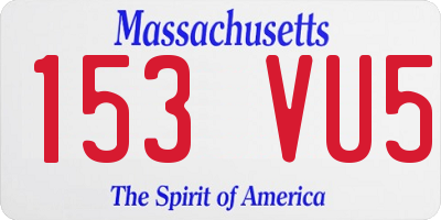 MA license plate 153VU5