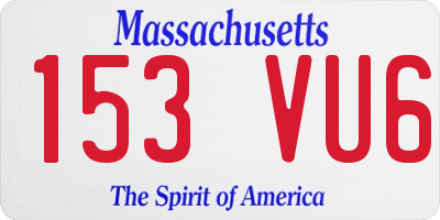 MA license plate 153VU6