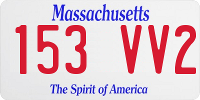 MA license plate 153VV2