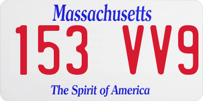 MA license plate 153VV9