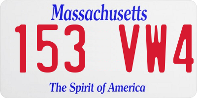 MA license plate 153VW4
