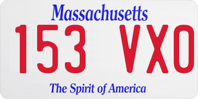 MA license plate 153VX0