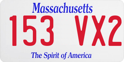 MA license plate 153VX2