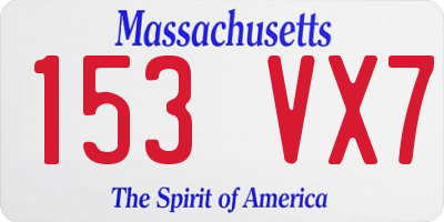MA license plate 153VX7