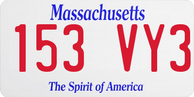MA license plate 153VY3