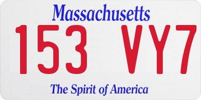 MA license plate 153VY7