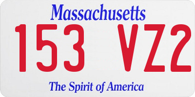 MA license plate 153VZ2