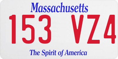 MA license plate 153VZ4