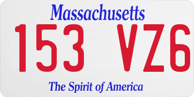 MA license plate 153VZ6