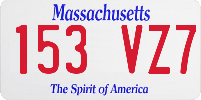 MA license plate 153VZ7