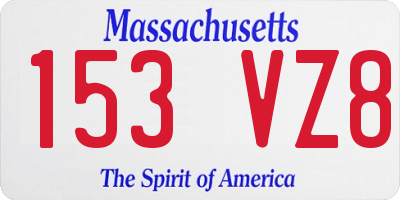 MA license plate 153VZ8