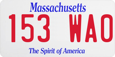 MA license plate 153WA0