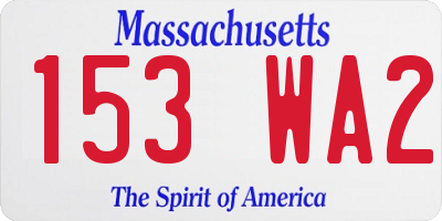 MA license plate 153WA2