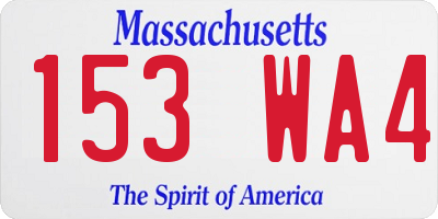 MA license plate 153WA4