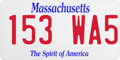 MA license plate 153WA5