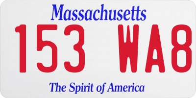 MA license plate 153WA8
