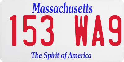 MA license plate 153WA9