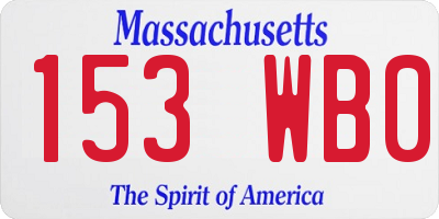 MA license plate 153WB0