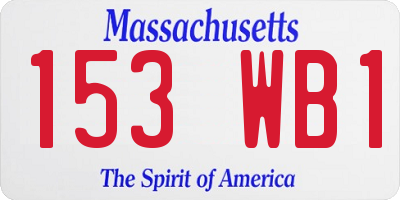 MA license plate 153WB1