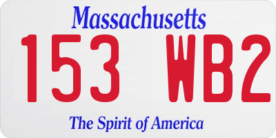 MA license plate 153WB2