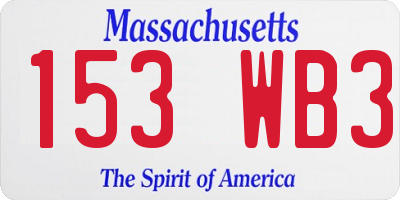 MA license plate 153WB3