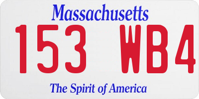 MA license plate 153WB4