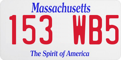 MA license plate 153WB5