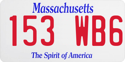 MA license plate 153WB6