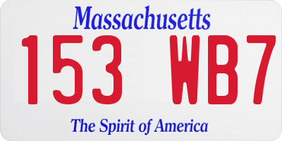 MA license plate 153WB7