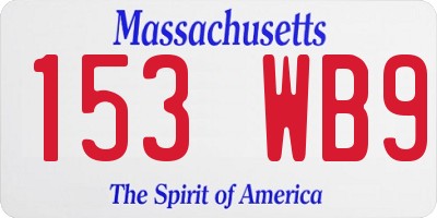 MA license plate 153WB9