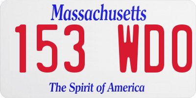 MA license plate 153WD0