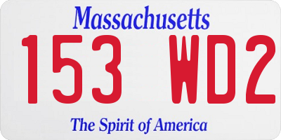 MA license plate 153WD2