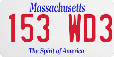 MA license plate 153WD3