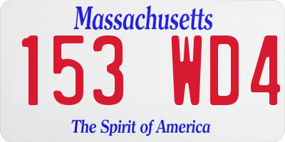 MA license plate 153WD4