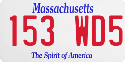 MA license plate 153WD5