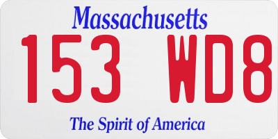 MA license plate 153WD8