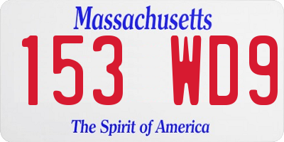 MA license plate 153WD9