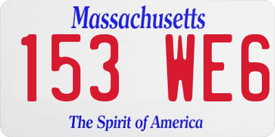 MA license plate 153WE6