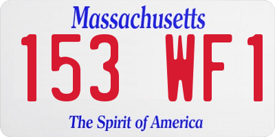 MA license plate 153WF1