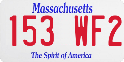 MA license plate 153WF2