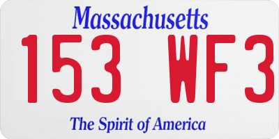 MA license plate 153WF3