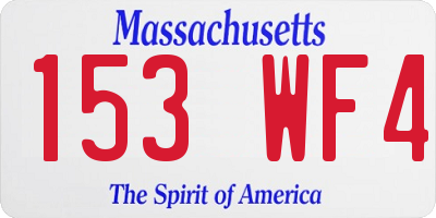 MA license plate 153WF4
