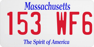 MA license plate 153WF6