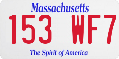 MA license plate 153WF7