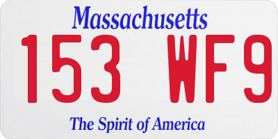 MA license plate 153WF9