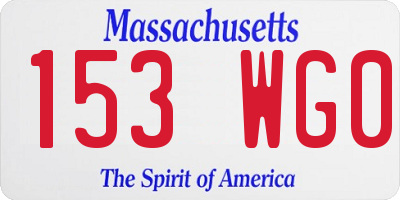 MA license plate 153WG0